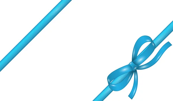 Ruban bleu avec noeud — Image vectorielle