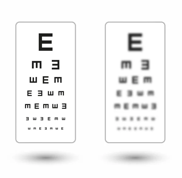 Gráfico snellen simples afiado e não afiado com um símbolo —  Vetores de Stock