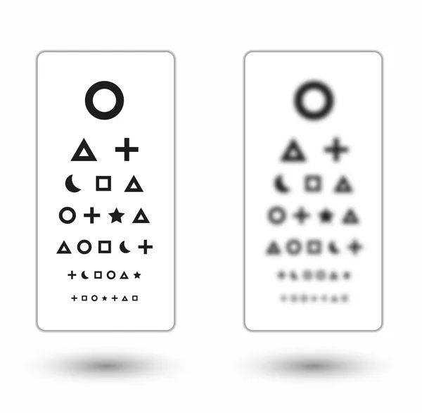 夏普和锐化视力表与儿童的符号 — 图库矢量图片