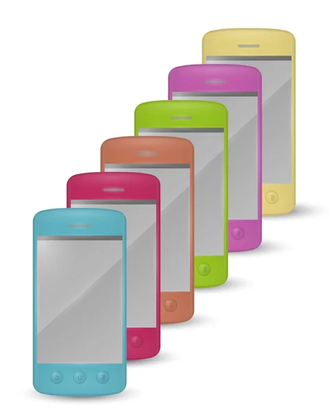 Smartphones couleur — Image vectorielle