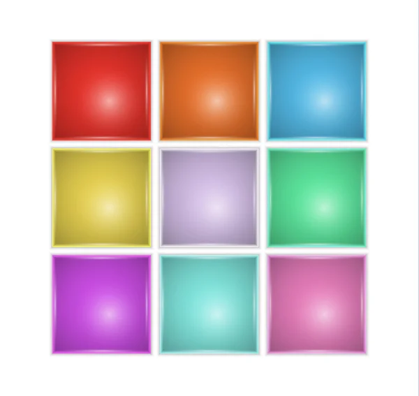สี่เหลี่ยมที่มีสีต่างกัน — ภาพเวกเตอร์สต็อก