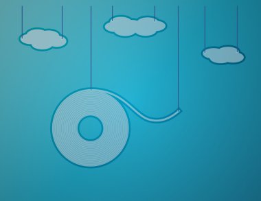 Kağıt rulo ile mavi arka plan