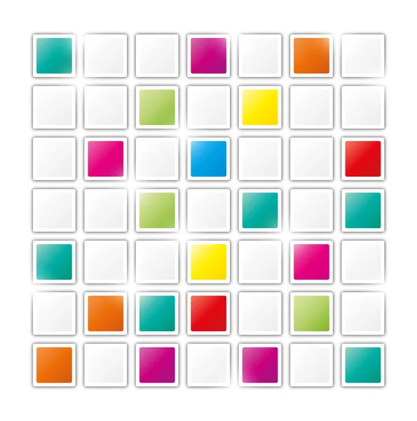 Feld aus grauen und farbigen Quadraten — Stockvektor