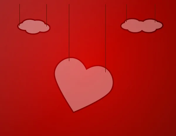 Kalbi olan kırmızı bir arka plan — Stok Vektör