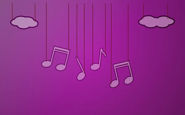 Fondo violeta con música — Archivo Imágenes Vectoriales