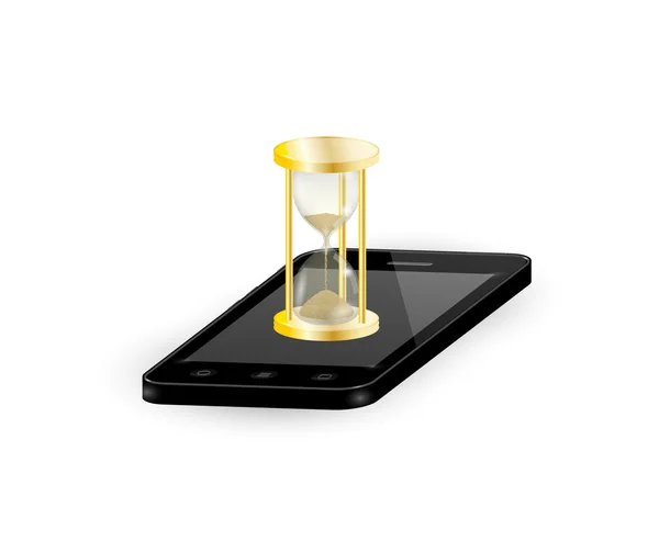 Smartphone et horloge de sable — Image vectorielle