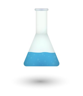 flask mavi sıvı ile