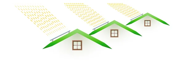 Maisons et toits fumeur — Image vectorielle