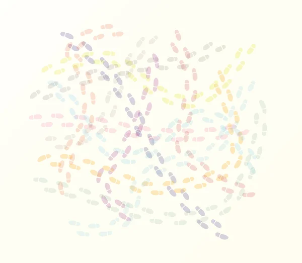 Många färg fotavtryck — Stockový vektor
