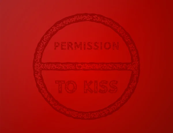 Permission to kiss — Stock Vector