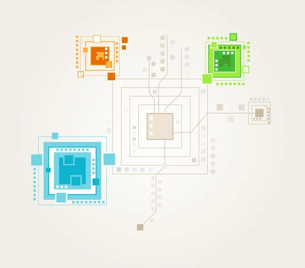 Map of the color squares — Stock Vector