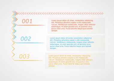 infographics - drie kleur opties met pijlen