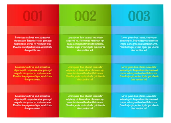 Infografi - tre vertikale fargepaneler – stockvektor