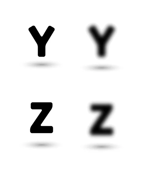 Vassa och oskarp alfabetet bokstäver — Stock vektor