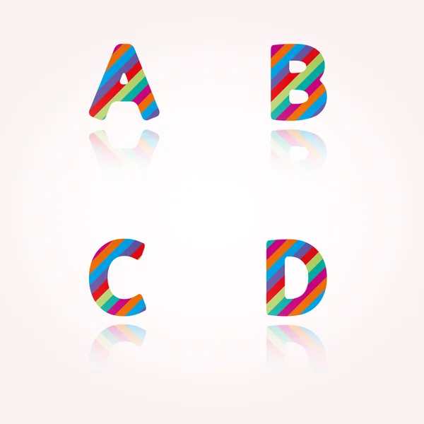Letras alfabeto cor — Vetor de Stock