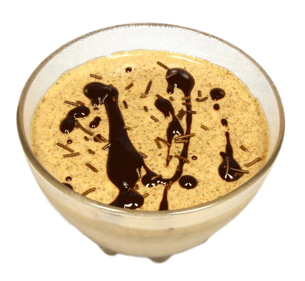 Desert de ciocolată în ceașcă de sticlă — Fotografie, imagine de stoc
