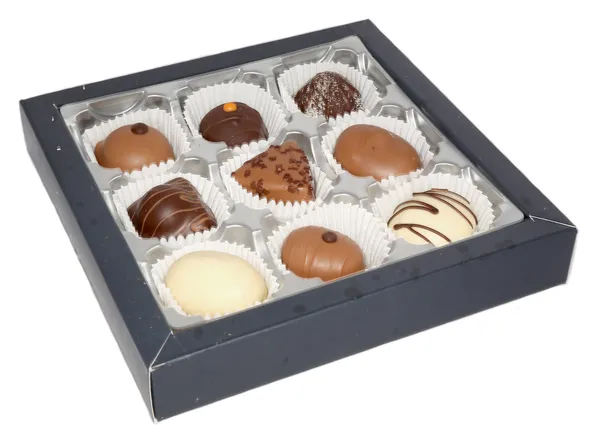 Box with chocolate bonbons — Stock Photo, Image