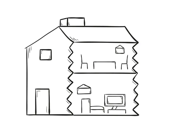 Croquis de la maison — Image vectorielle