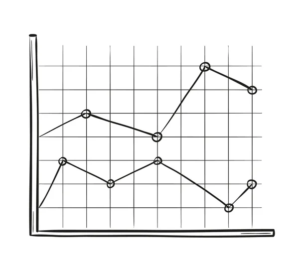 Croquis du graphique linéaire — Image vectorielle