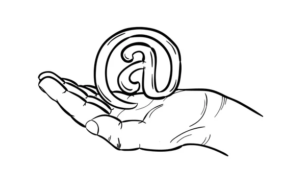 Croquis du signe e-mail — Image vectorielle