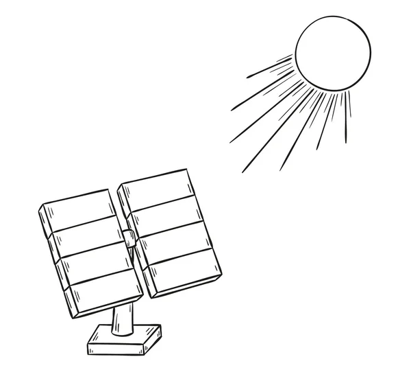 Energía solar y sol — Vector de stock