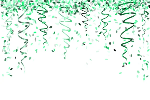 Vallende groene confetti — Stockvector