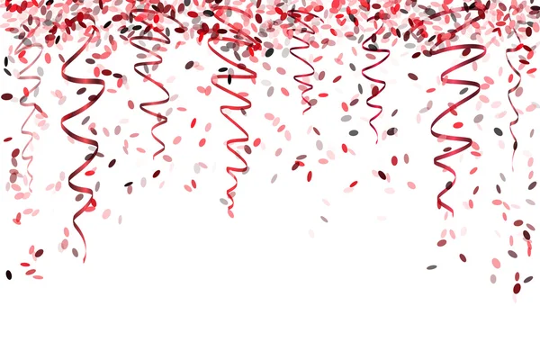 Vallende rode confetti — Stockvector