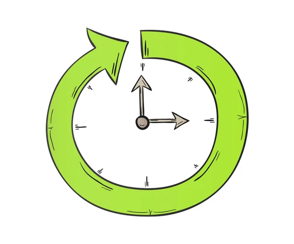 Arrow and clock — Stock Vector