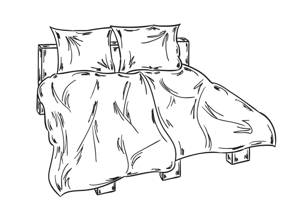 Boceto de cama — Vector de stock