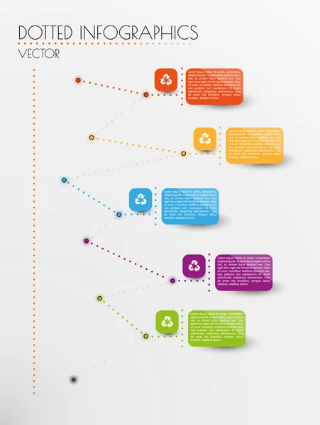 Vetor infográfico com linhas pontilhadas — Vetor de Stock