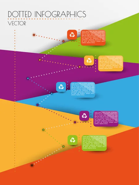 Noktalı çizgiler ile Infographic vektör — Stok Vektör