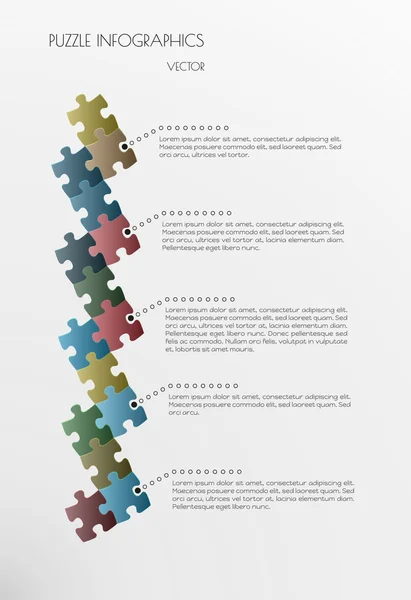 Vetor de quebra-cabeça infográfico — Vetor de Stock