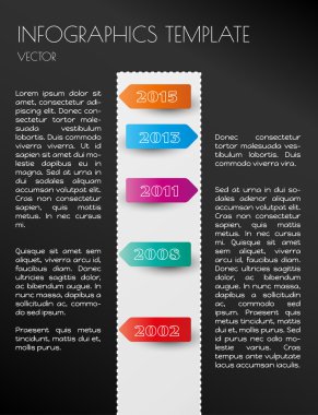 siyah Infographic zaman çizelgesi