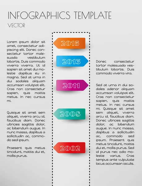 Vit infographic tidslinje — Stock vektor