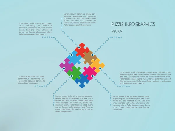 Vetor de quebra-cabeça infográfico — Vetor de Stock