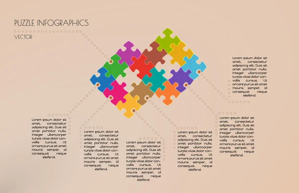 Vetor de quebra-cabeça infográfico — Vetor de Stock