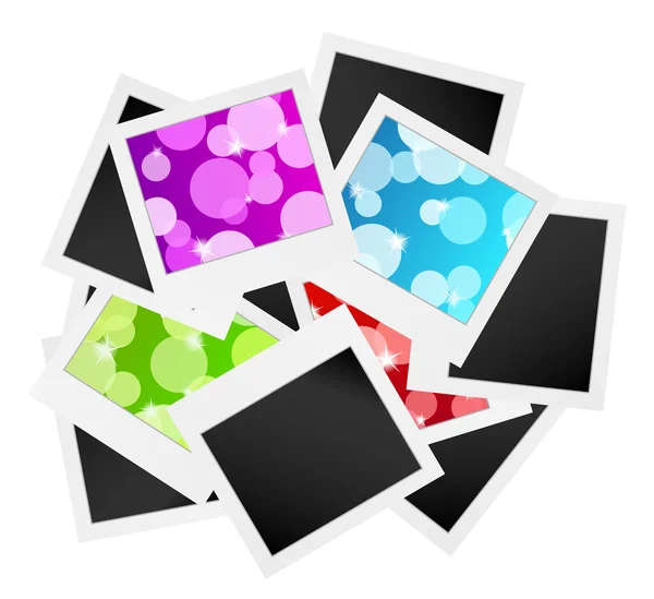 Photo frame collection with bubbles or blank — Stock Vector