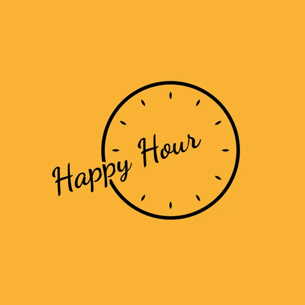 Happy hour background with clock — Stock Vector