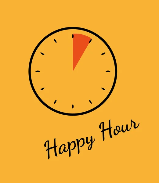 Happy hour background with clock — Stock Vector