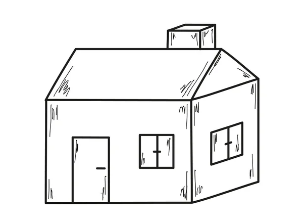Sketch of the small house — Stock Vector