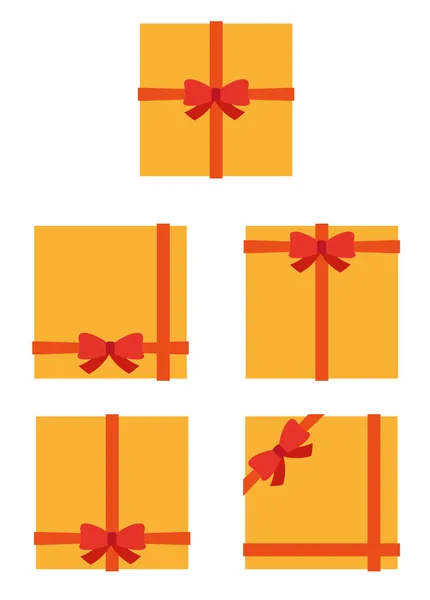 Estilo plano, regalo envuelto o tarjeta de regalo — Vector de stock