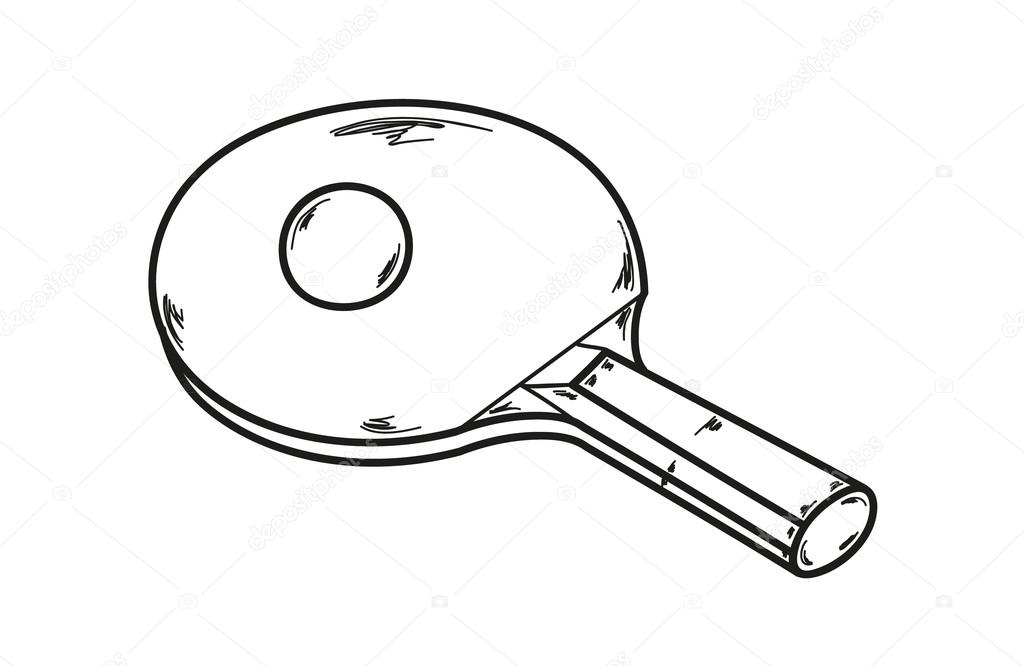 Hand sketch table tennis racket and ball Vector Image