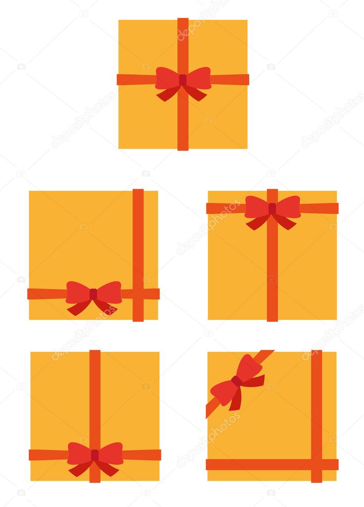 flat style, wrapped gift or gift card