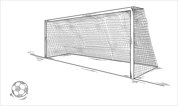 Football ball and goal — Stock Vector