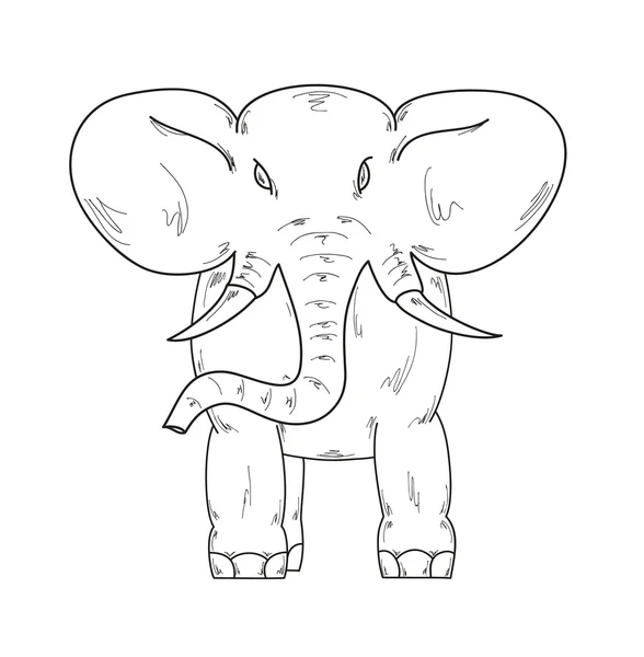 Boceto del elefante — Vector de stock