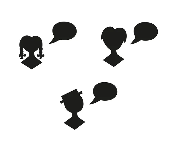 Silhouette speak bubble — Stock Vector