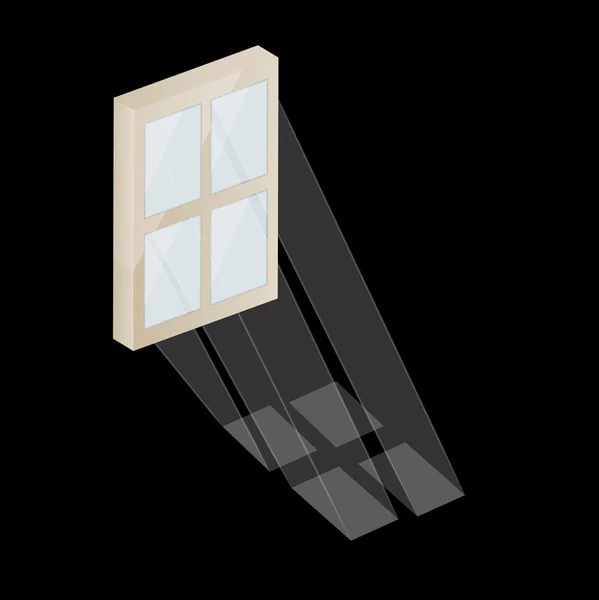 Fenster und die Sonnenstrahlen — Stockvektor