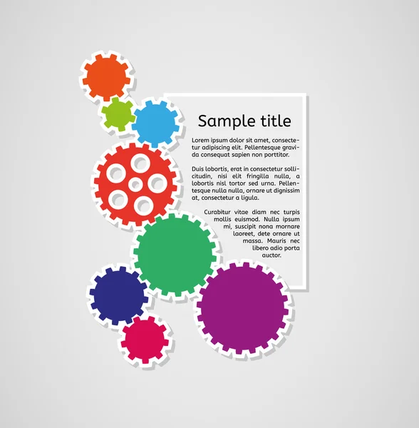 Roues dentées et exemples d'infographie textuelle — Image vectorielle