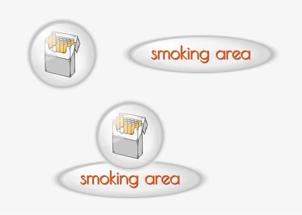 Botões de área de fumar —  Vetores de Stock