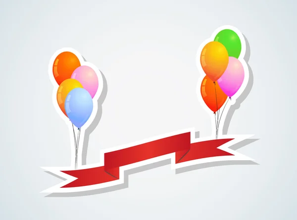 Balloons and ribbon — Stock Vector